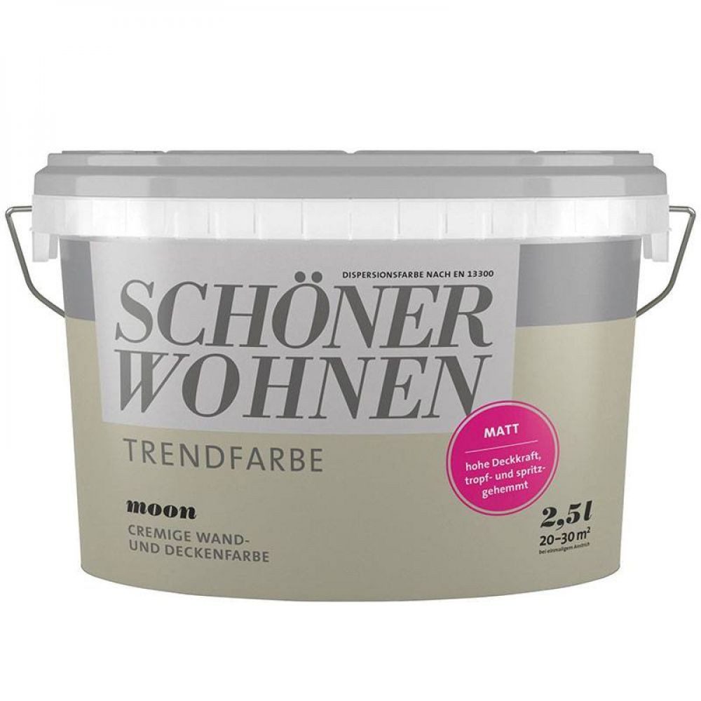 SCHÖNER WOHNEN FARBE Wandfarbe SW Trend Wandfarbe matt 2,5L Moon 7503