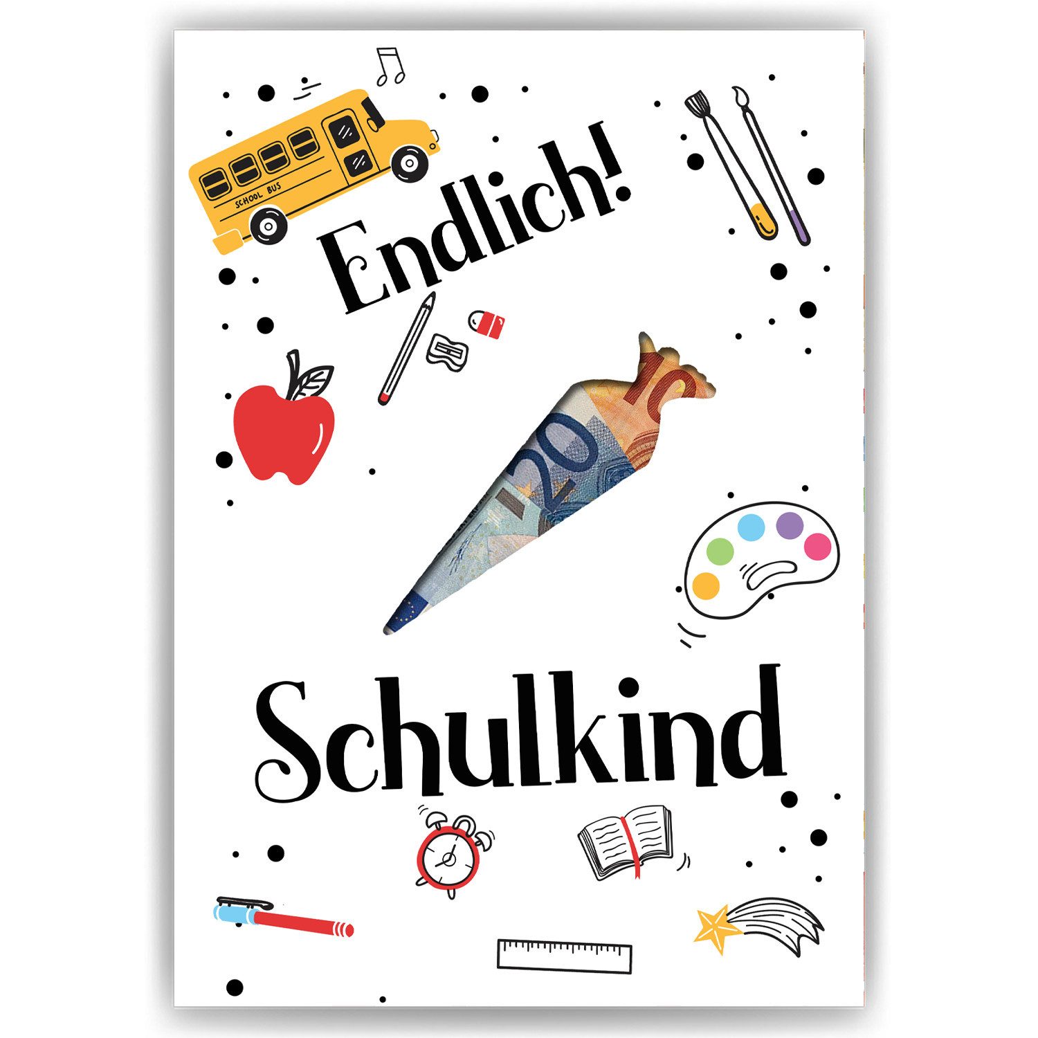 Tigerlino Poster Einschulung Geldgeschenk Schulstart Schulanfang Zuckertüte 1. Klasse