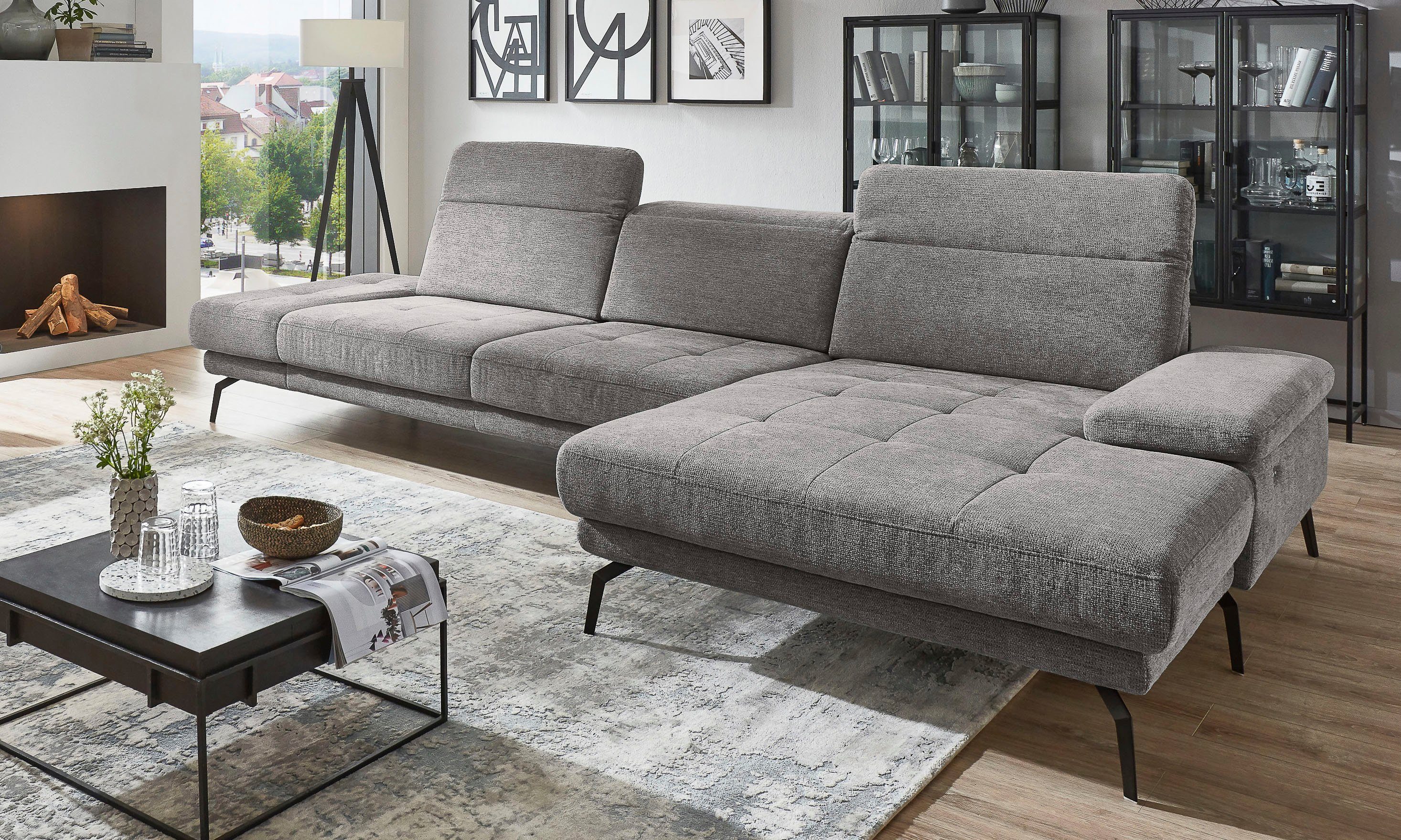 Die PlanBar Ecksofa "MP-IN20126 L-Form mit Kaltschaum-Polsterung" mit Kopft günstig online kaufen