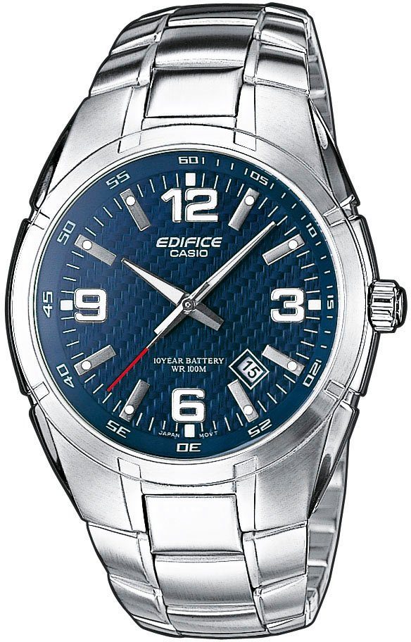 CASIO EDIFICE Quarzuhr EF 125D 2AVEG Armbanduhr Herrenuhr bis 10 bar wasserdicht Datum Neo Display Gehause aus Edelstahl O ca. 40 mm