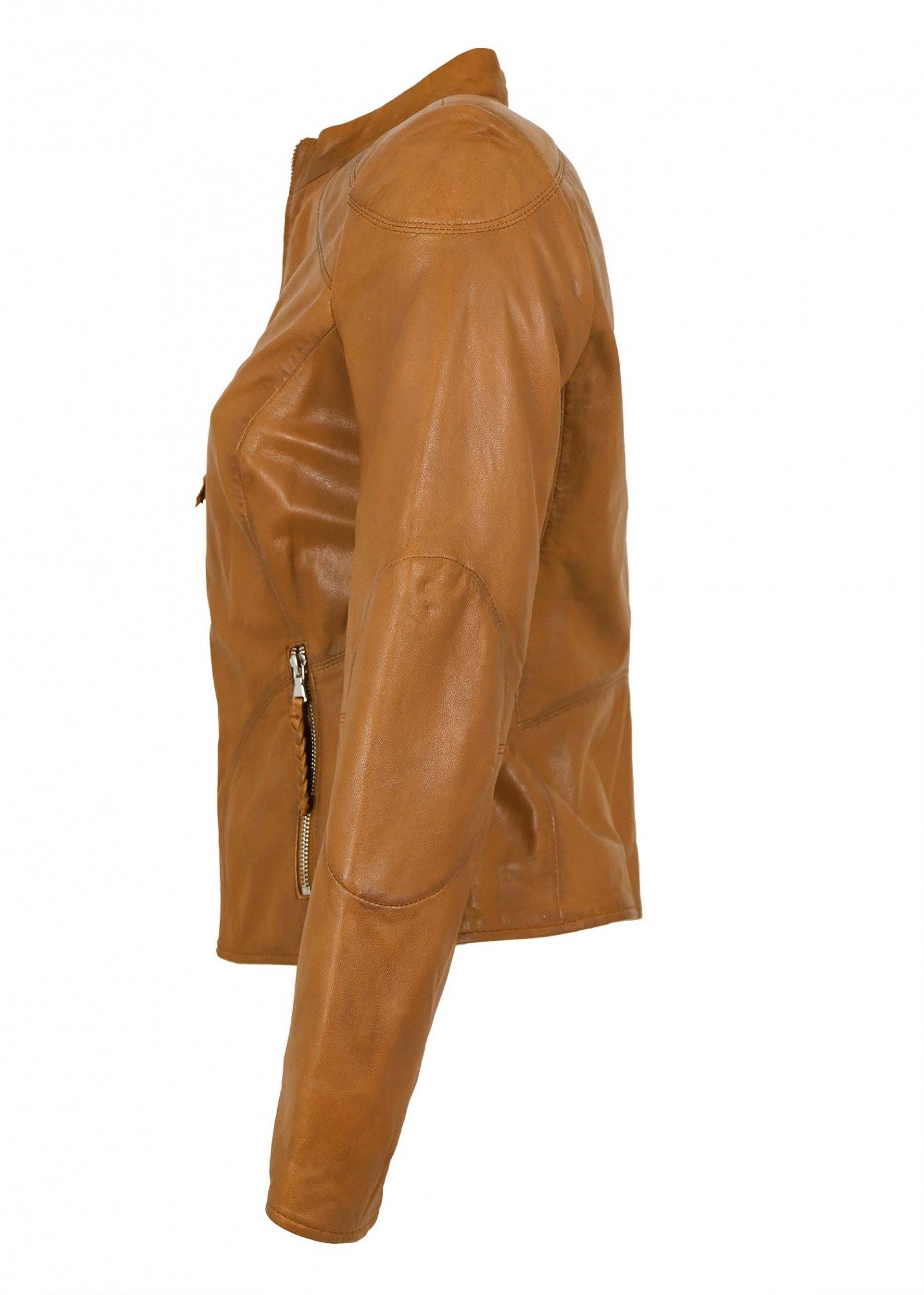 Jilani Lederjacke Niobe Jilani - Damen Lederjacke Lammnappa nussbraun günstig online kaufen