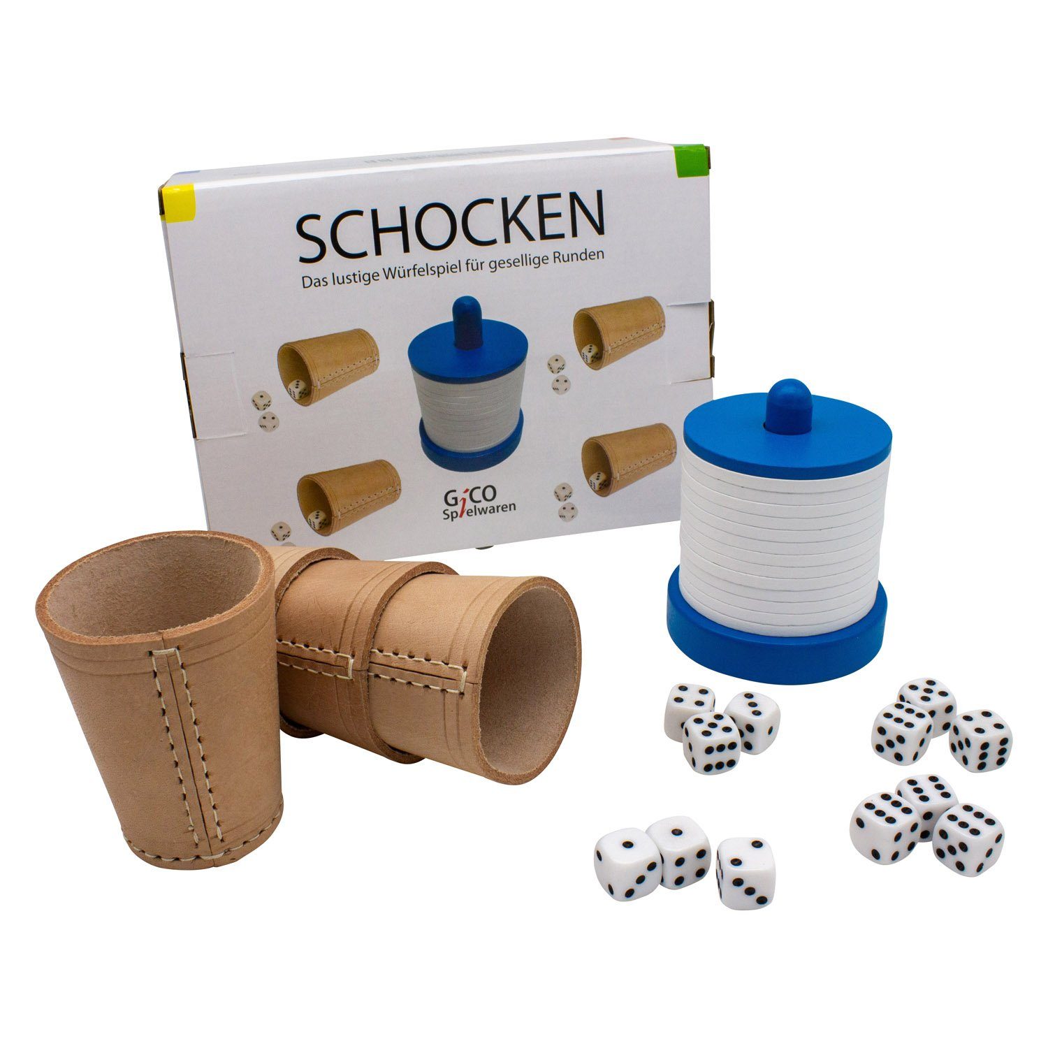 Set mit Schockbesteck, Spiel, Würfeln 4 Komplett - Würfelbecher GICO Schocken GICO