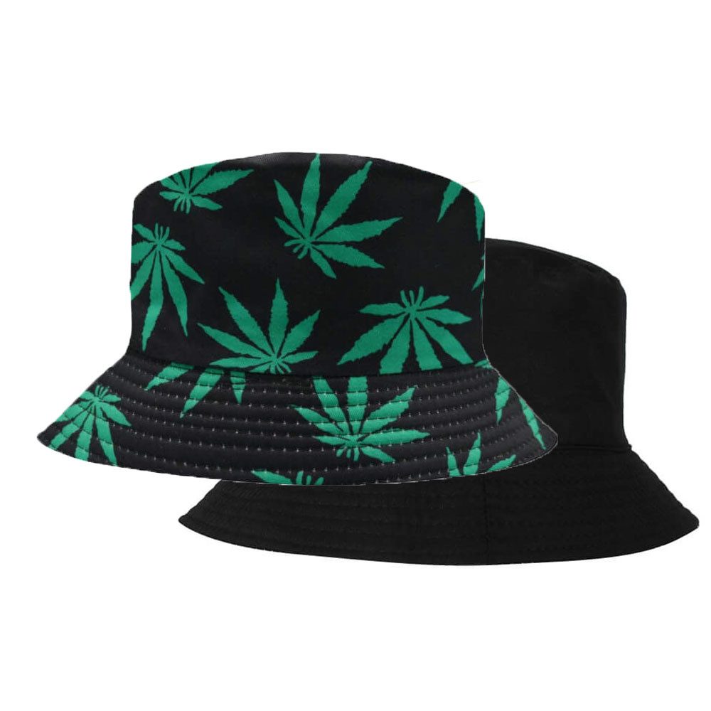 RAINBOW Kostüm Anglerhut Wendehut Fischerhut Hanf grün