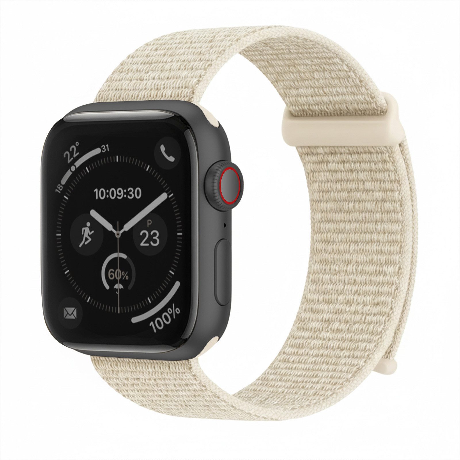 Tec-Expert Smartwatch-Armband für Apple Watch Series 5 40 mm Armband Ersatz Wechsel Band, Nylon Textil mit Klettverschluss, stufenlos Verstellbar, atmungsaktiv