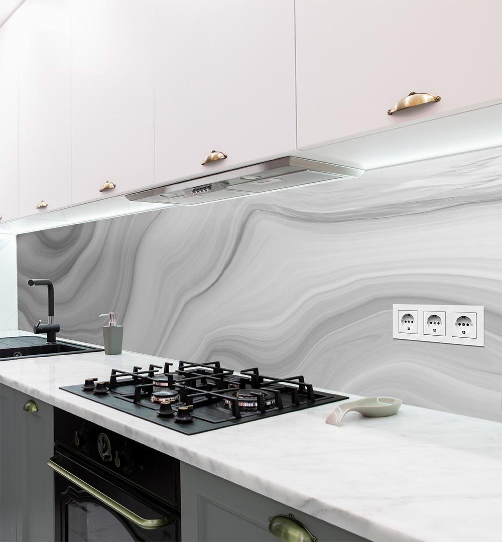 MyMaxxi Dekorationsfolie Küchenrückwand Marmor hellgrau selbstklebend Spritzschutz Folie
