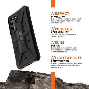 UAG Smartphone-Hülle Pathfinder, [Samsung Galaxy S21 FE 5G Hülle, Offiziell "Designed for Samsung" zertifiziert, Wireless Charging kompatibel, Galaxy S21 FE Schutzhülle nach Militärstandard] - schwarz