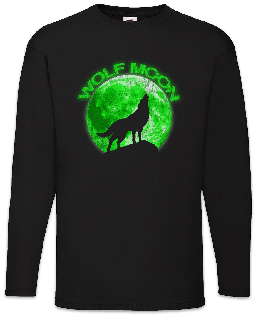 Langarmshirt Wolf Moon Langarm T-Shirt Wölfe Mond Type Werwolf The O Werewolf