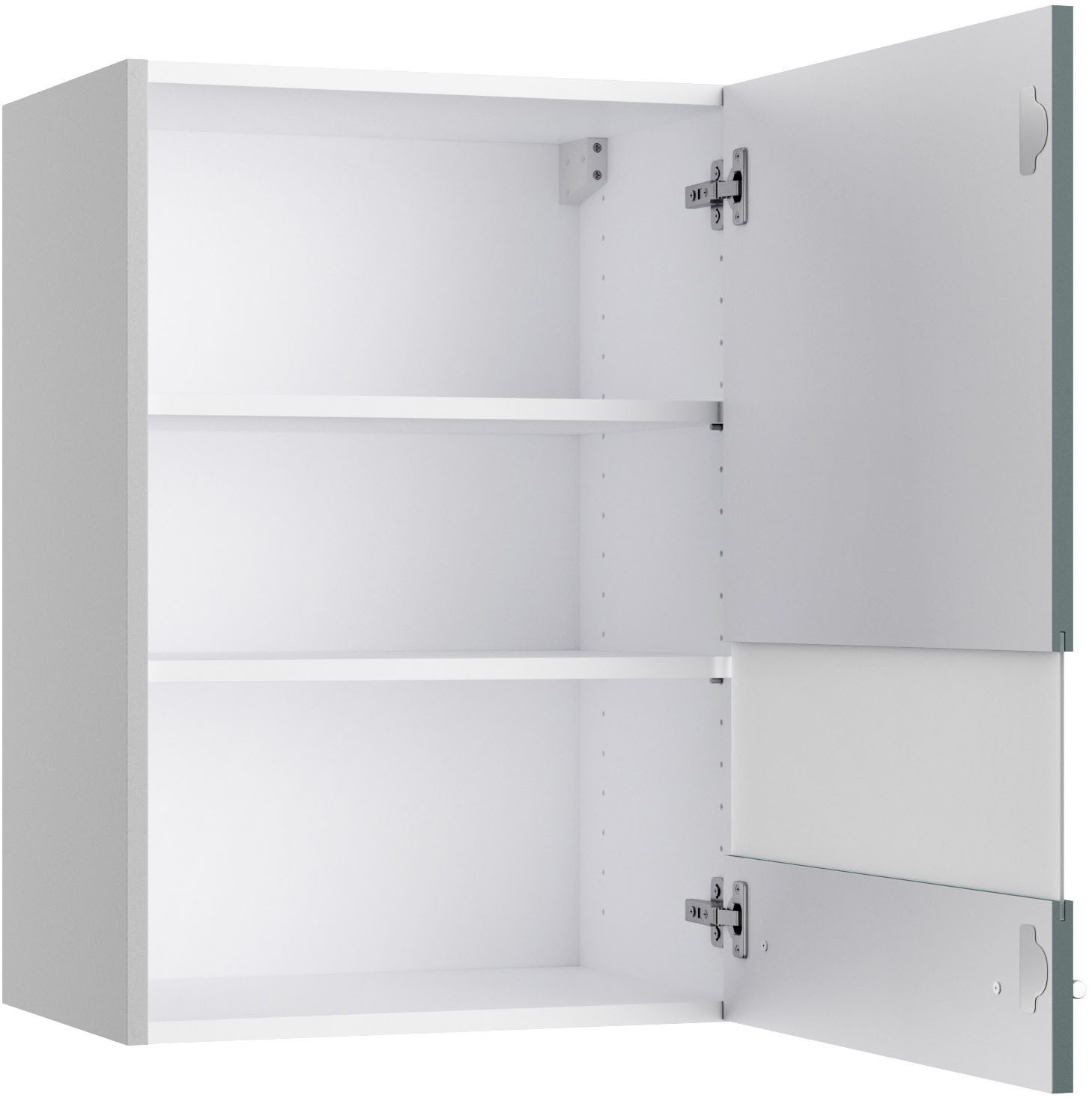 KOCHSTATION Hängeschrank KS-Bern2 Breite 50 cm, 1 Tür, 2 Einlegeböden, Front mit Milchglas-Einsatz – Bild 3 von 5