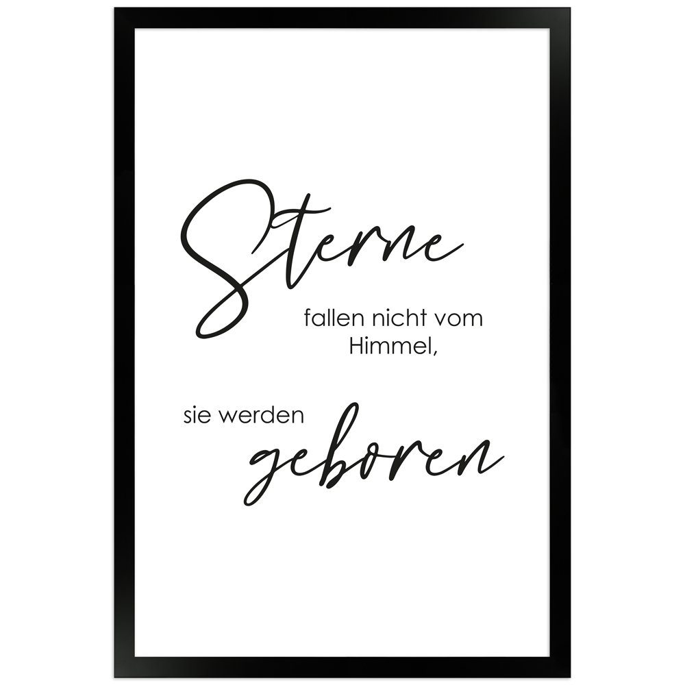 Mende Frames Bild mit Rahmen Sterne werden geboren, süße Sprüche fürs