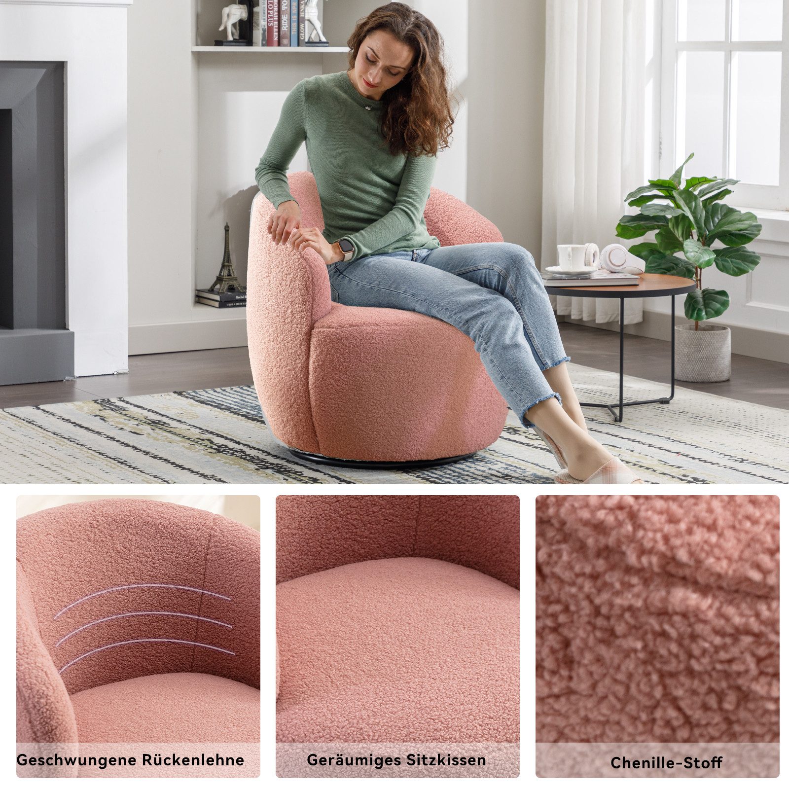 i@home Polsterstuhl Polsterstuhl Drehbarer Lounge-Sessel aus günstig online kaufen