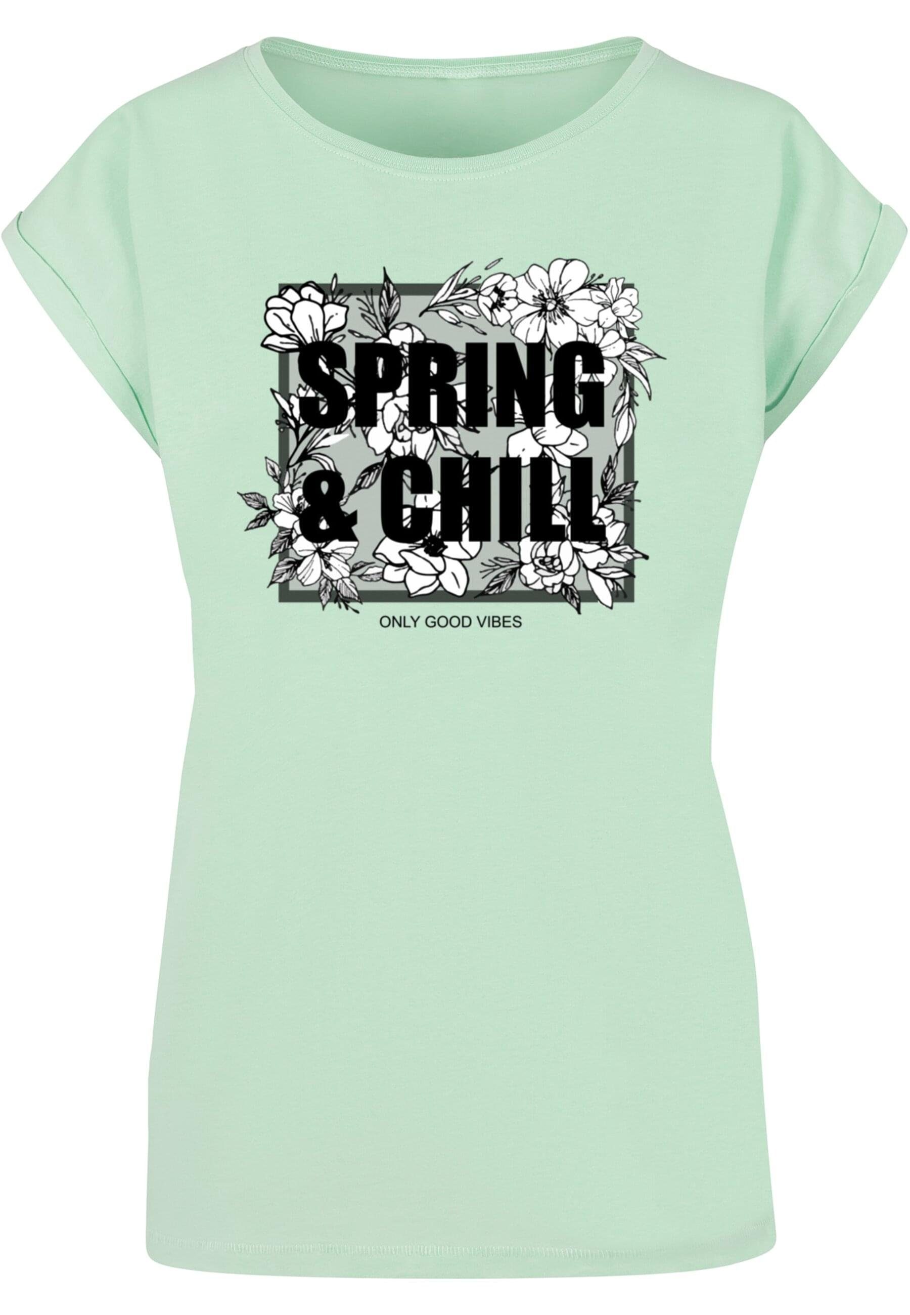 T-Shirt Ladies Tee (1-tlg Shoulder Extended And Damen Chill ) Spring Merchcode