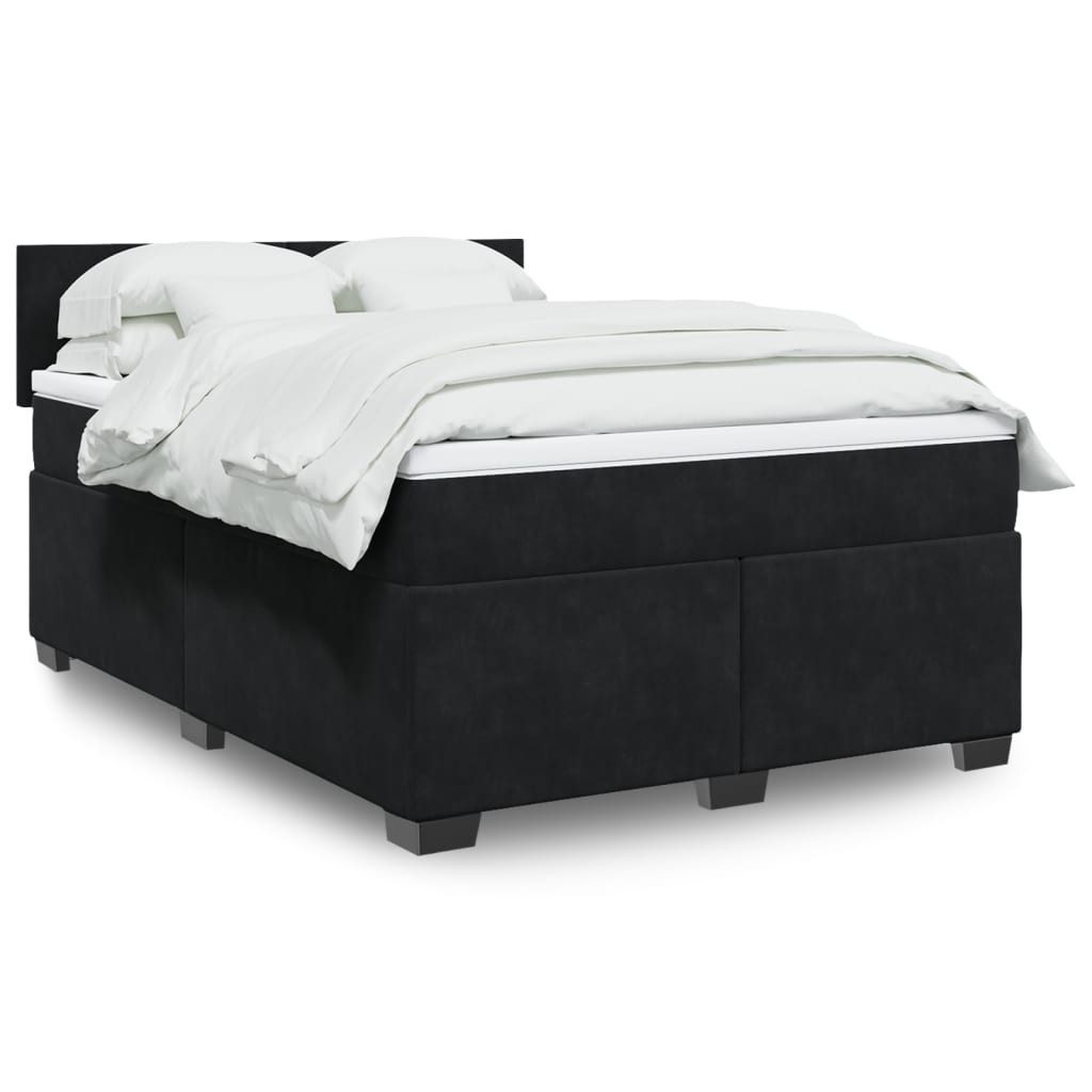 vidaXL Bett Boxspringbett mit Matratze Schwarz günstig online kaufen