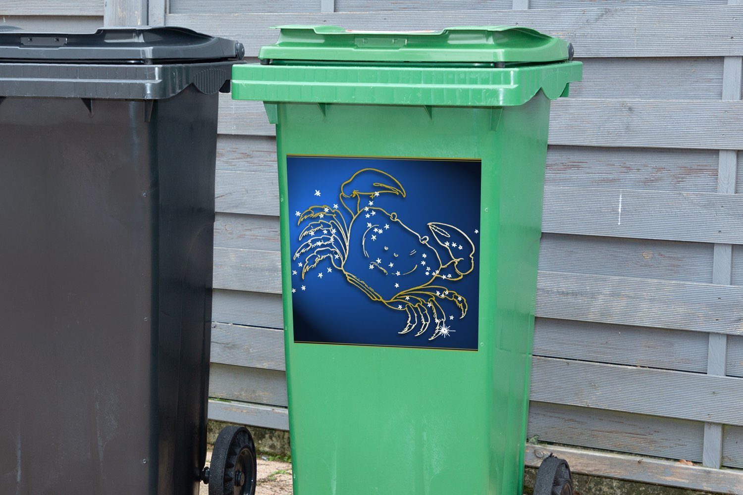 MuchoWow Wandsticker Mülleimer-aufkleber, St), Abfalbehälter Sterne Sticker, - Container, (1 Mülltonne, Krebs - Sternzeichen