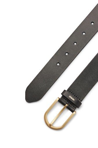 Ledergürtel kontrastfarbener HUGO Boss-Prägung Belt Black 35cm Zoey Verschluss mit am