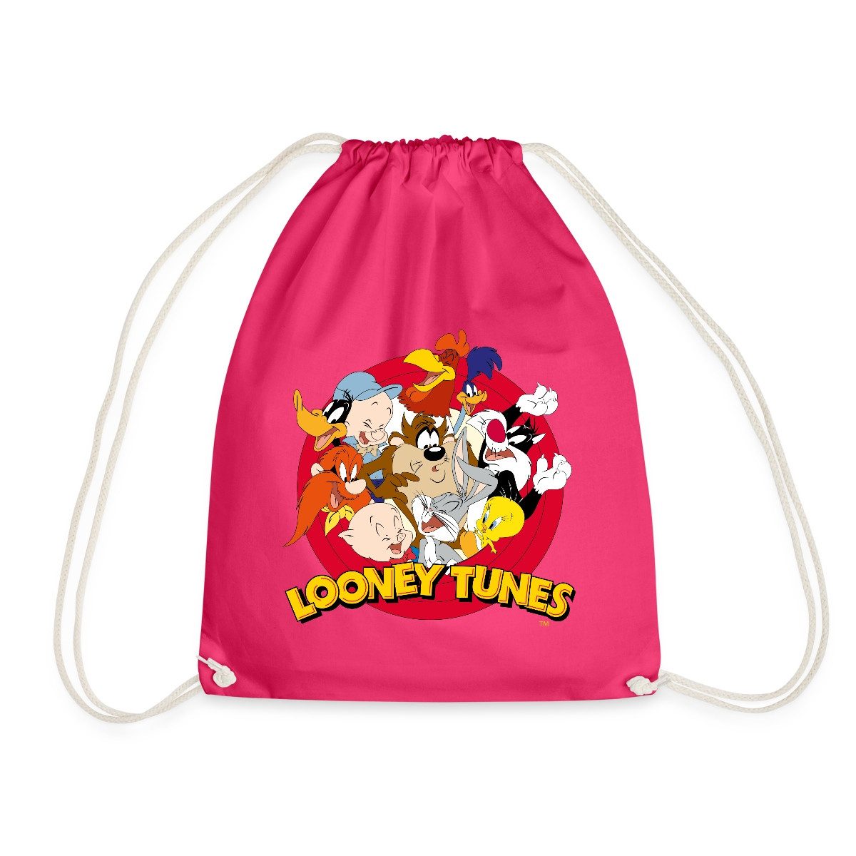 Spreadshirt Turnbeutel Looney Tunes Bugs Bunny Logo Gruppenbild Turnbeutel (1-tlg)