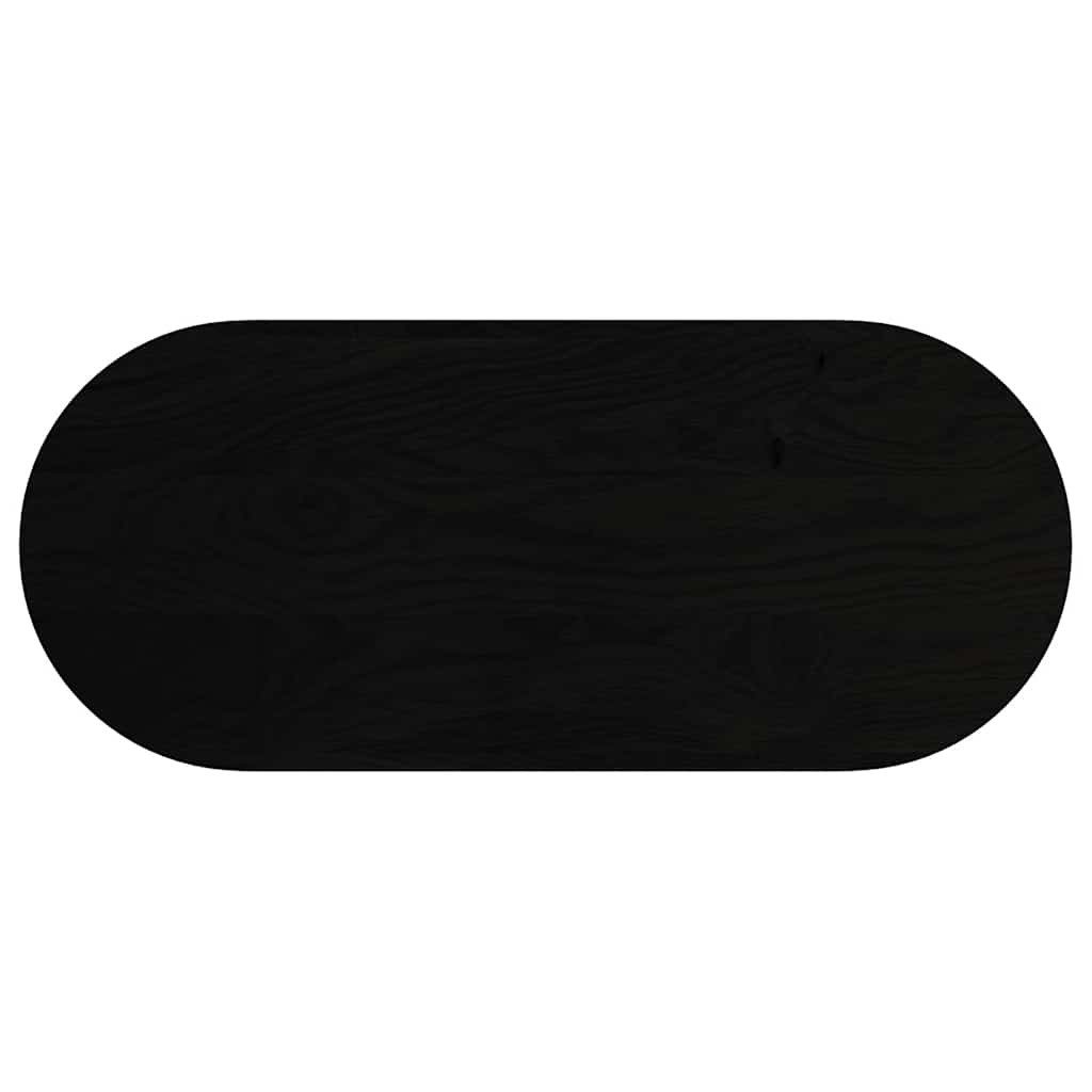 vidaXL Tischplatte Tischplatte Dunkelbraun 140x60x2 cm Massivholz Eiche Oval (1 St)