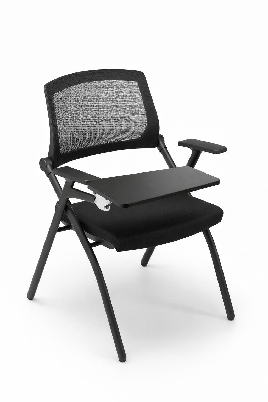 JVmoebel Besucherstuhl Ergonomischer Seminarstuhl mit faltbarem Tisch und Mesh-Rückenlehne, Made in Europa