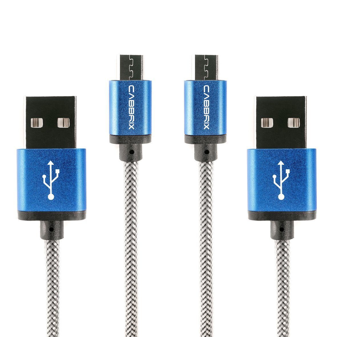 CABBRIX Smartphone-Kabel, Micro-USB, Micro-USB (300 cm), CABBRIX Micro USB  Ladekabel Blau [2-Pack]