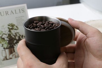 CoolBlauza Kaffeedose Kaffeedose Luftdicht aus Edelstahl 370ml - Kaffeebohnen Behälter, (1-tlg), Behälter Vorratsdose tee, Nüssen, Kakao, Länger und Frisch Bleiben