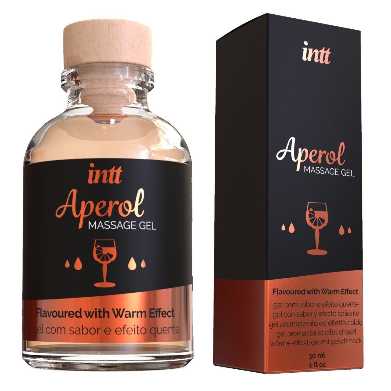 INTT Gleit- und Massagegel 30 ml - intt Massage Gel Aperol 30ml, lang  anhaltende Gleitfähigkeit, geruchsneutral