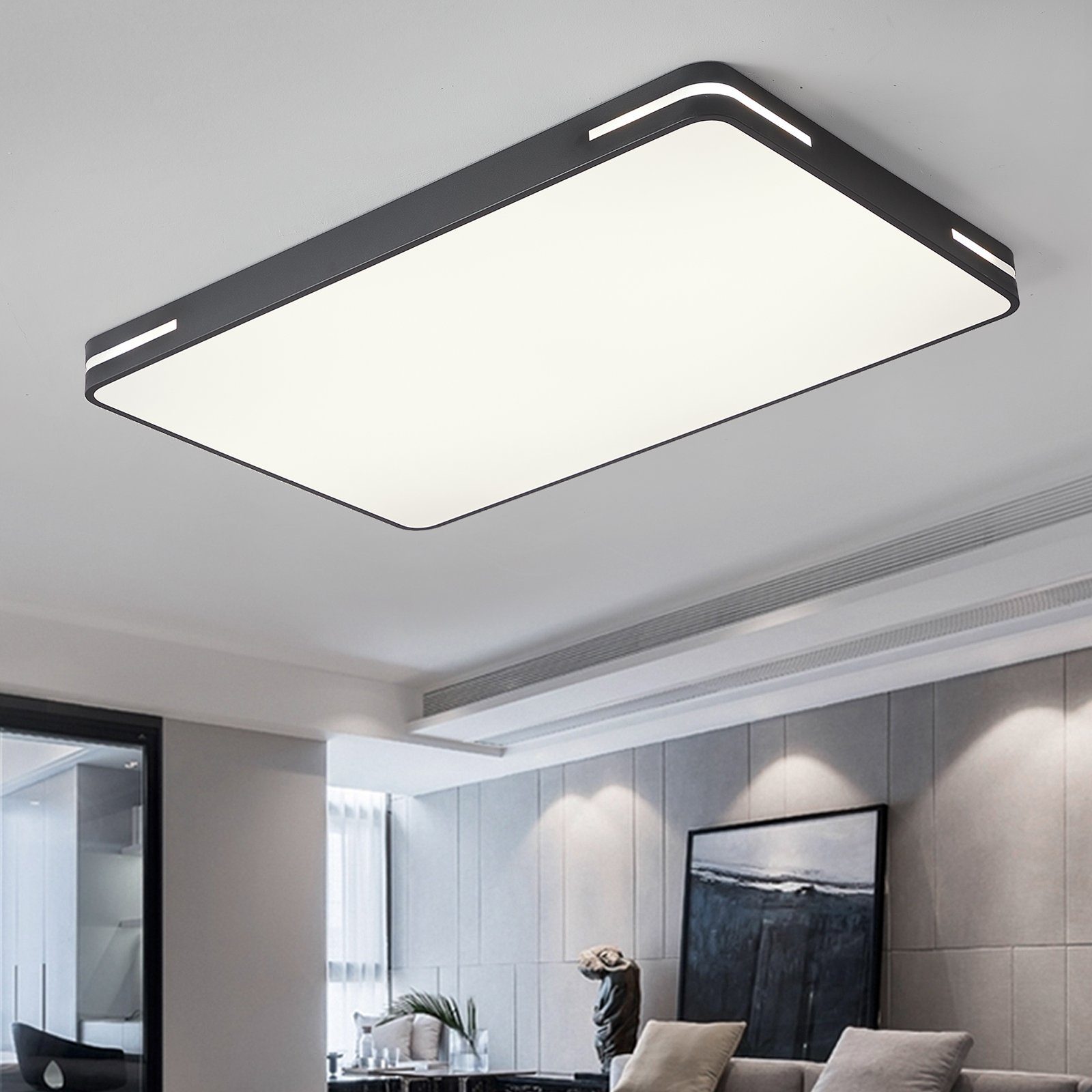 Natsen Deckenleuchte LED Deckenlampe, 192W, Voll dimmbar mit Fernbedienung, günstig online kaufen