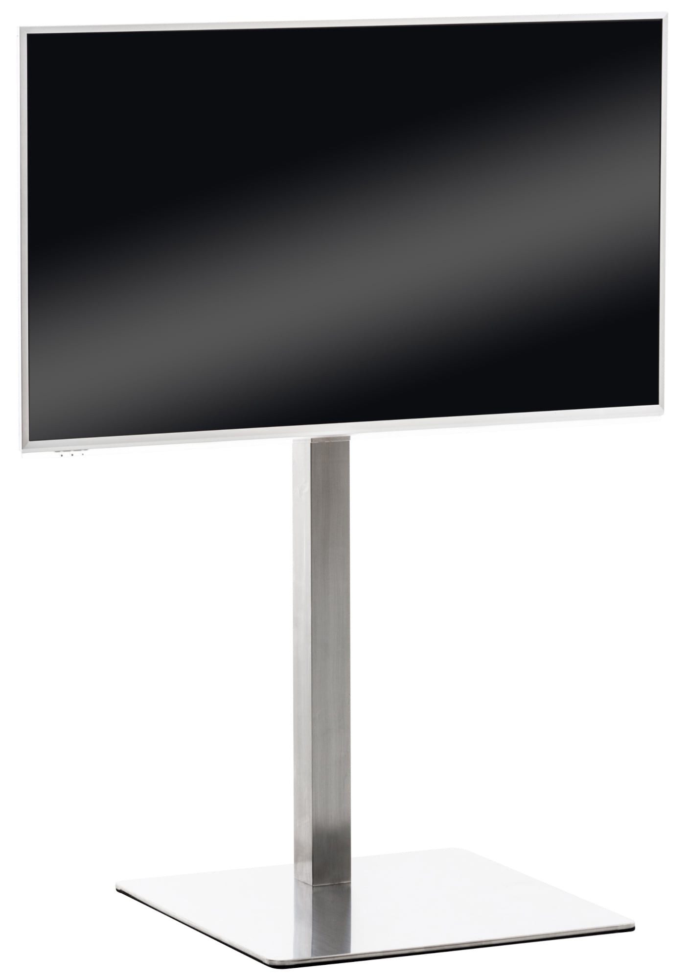 CLP TV Ständer aus Edelstahl oder Metall TV-Standfuß, (Universal TV Halterung mit verstellbarem Rahmen)
