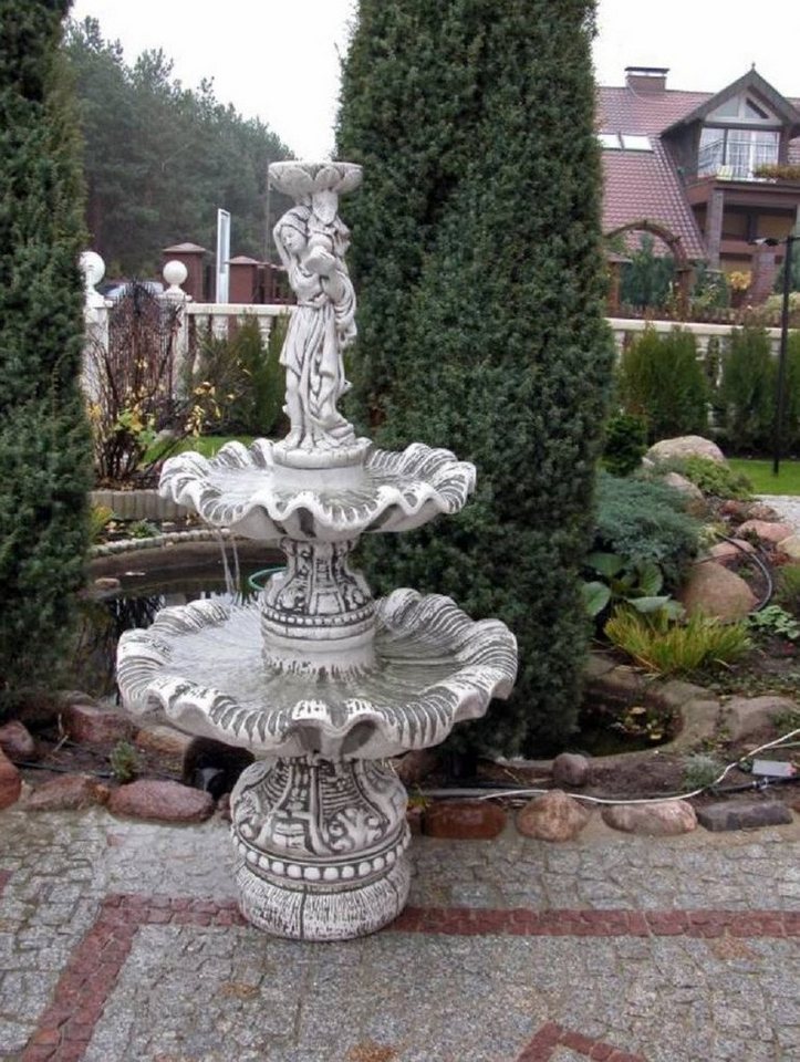 Thumbnail - Casa Padrino Gartenbrunnen Jugendstil Springbrunnen Grau Ø 92 x H. 161 cm - Prunkvoller Gartenbrunnen - Gartendeko Brunn...