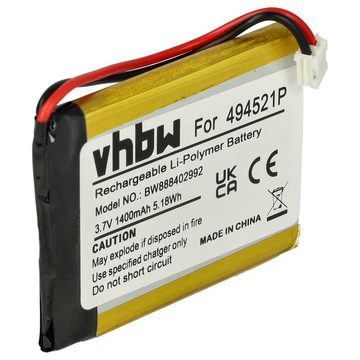 vhbw kompatibel mit Audioline Watch & Care V130, V131, V132, V120, V150 Akku Li-Polymer 1400 mAh (3,7 V)