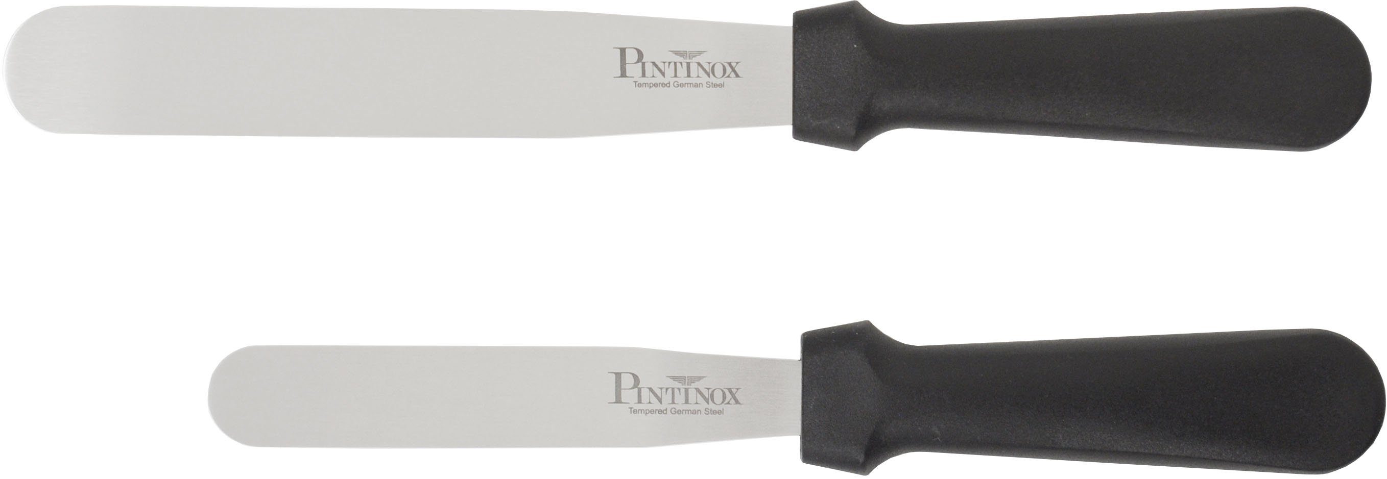 PINTINOX Streichpalette Professional, Edelstahl, spülmaschinengeeinget, 1 Spatel 10,5cm, 1 Spatel 15,9 cm