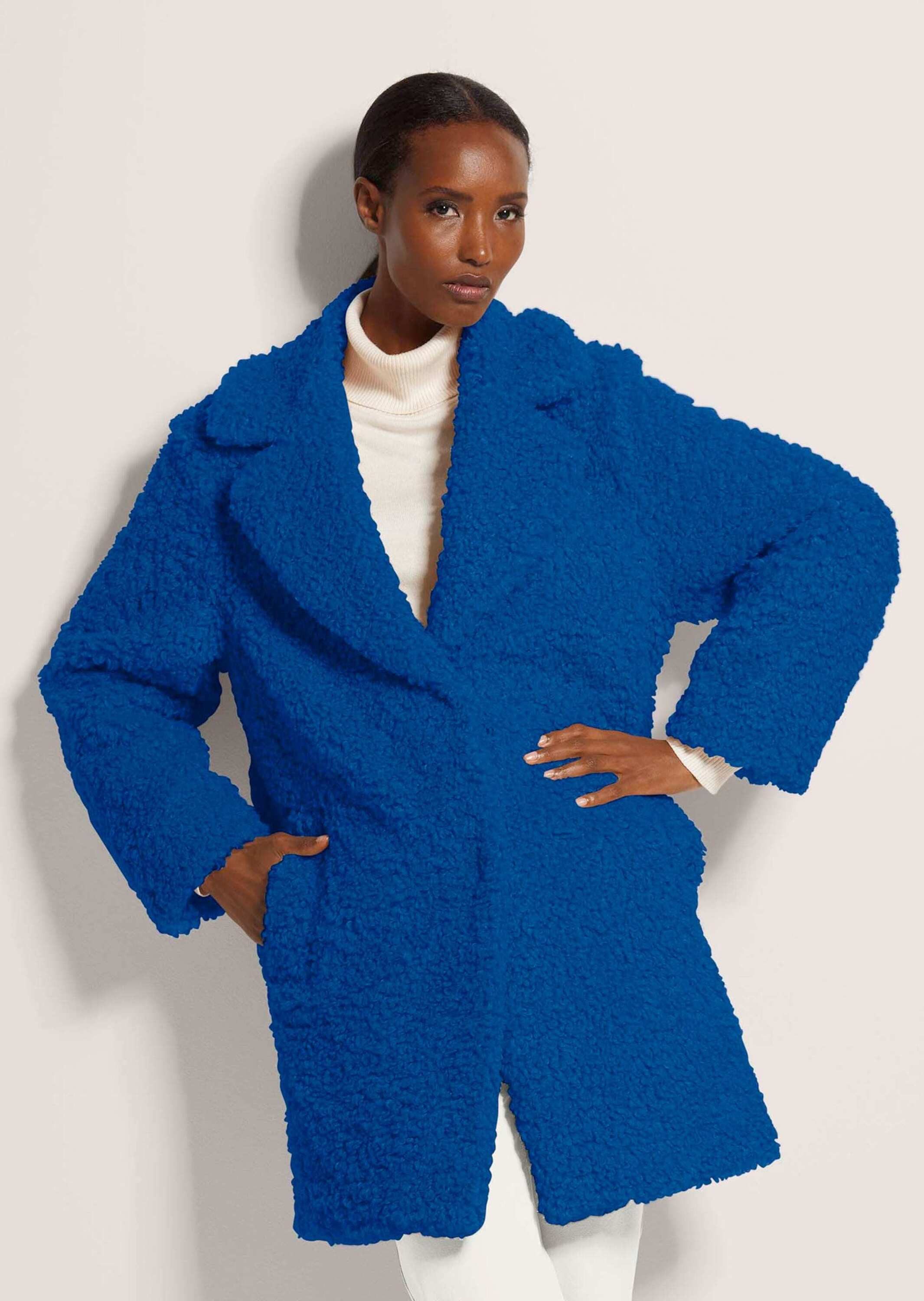 MADELEINE Kurzmantel Flauschiger Webpelz mit Reverskragen Teddymantel mit T günstig online kaufen