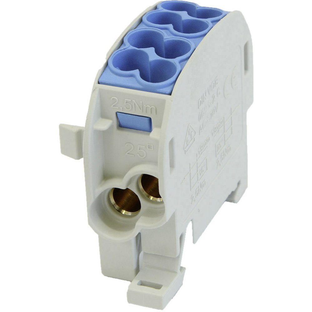 HoraeTec Montageklemme HoraeTec 080110-1-3 Hauptleitungsabzweigklemme PA, Messing Lichtgrau, B: 2.48 cm