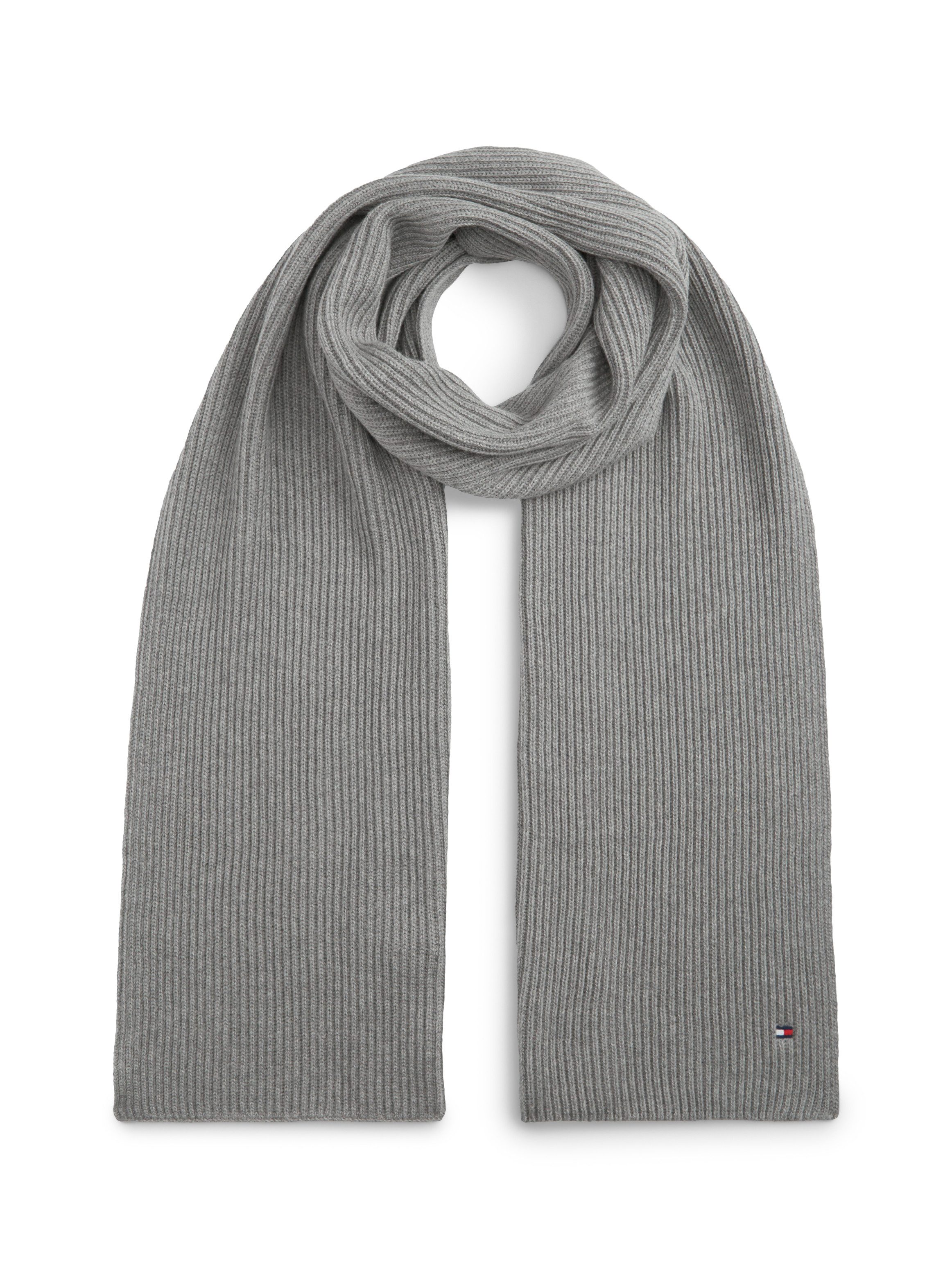 Tommy Hilfiger Strickschal TH FLAG PIMA COTTON CASH SCARF, mit Logostickerei, mit Kaschmiranteil Unisex