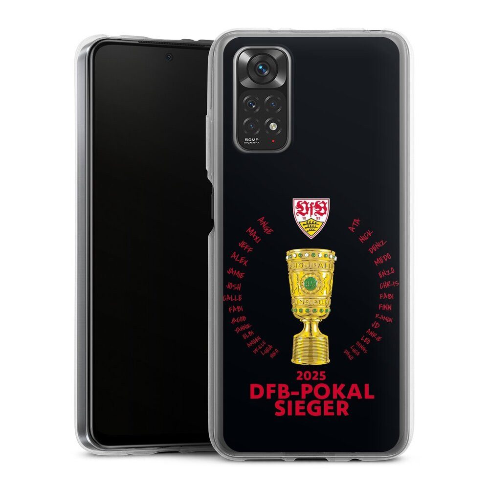 DeinDesign Handyhülle VfB Stuttgart Pokal Offizielles Lizenzprodukt, Xiaomi Redmi Note 11 Silikon Hülle Bumper Case Handy Schutzhülle