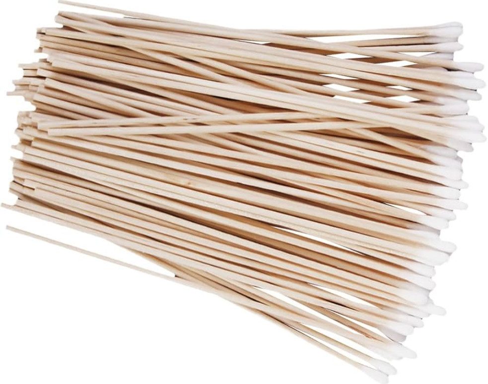 DocMed Wattestäbchen MEDI-WOOD Holz, 23 cm lang Ø 2,5 mm, Wattekopf Ø 4 mm (100 Stck), Einweg Wattestäbchen, 100-St., Hautfreundliche, weiche Watte