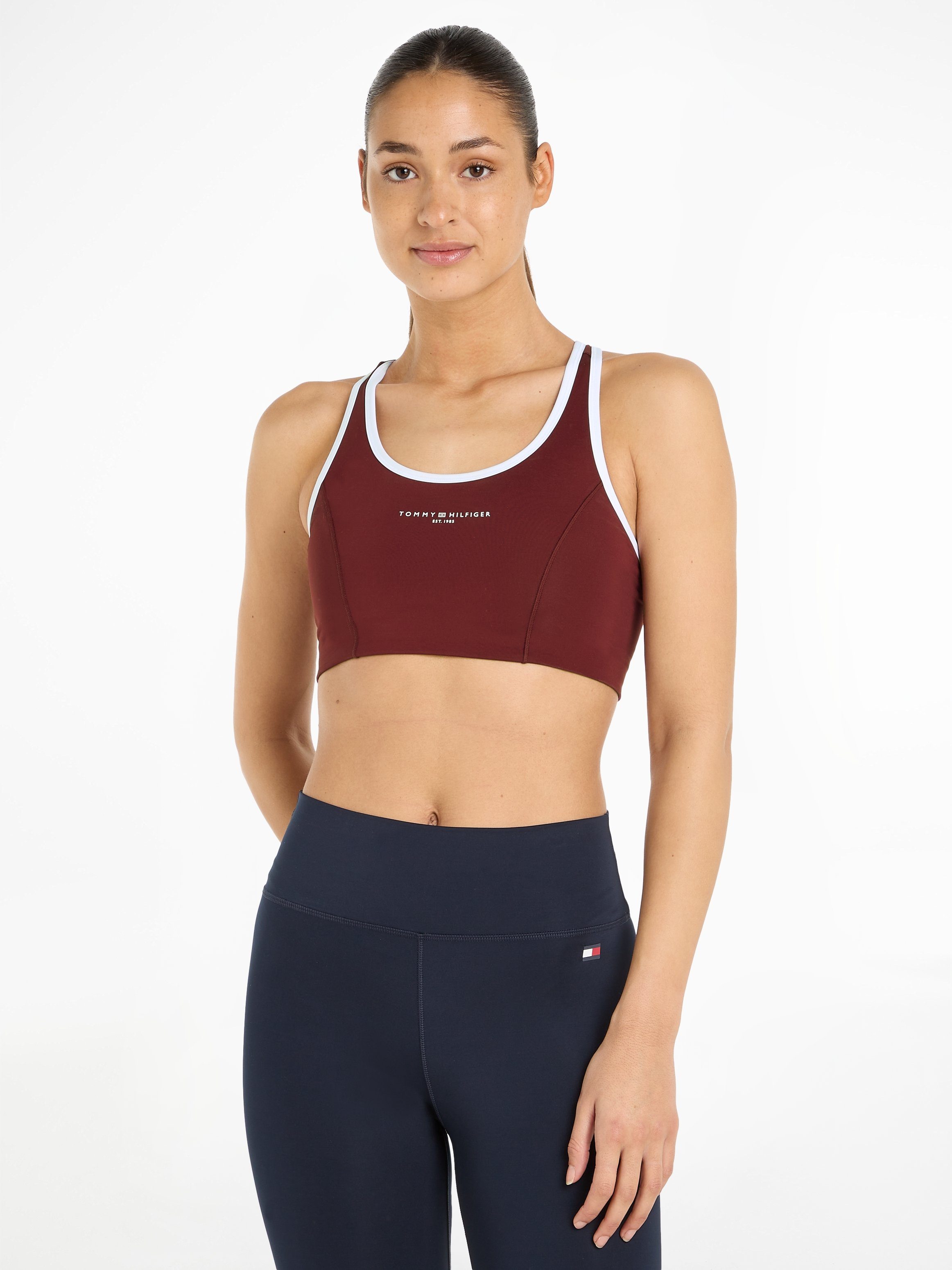 Tommy Hilfiger Sport Sport-Bustier ESSENTIALS MINI CORP MID INT BRA mit Trägern für mittelstarken Halt, Racerback