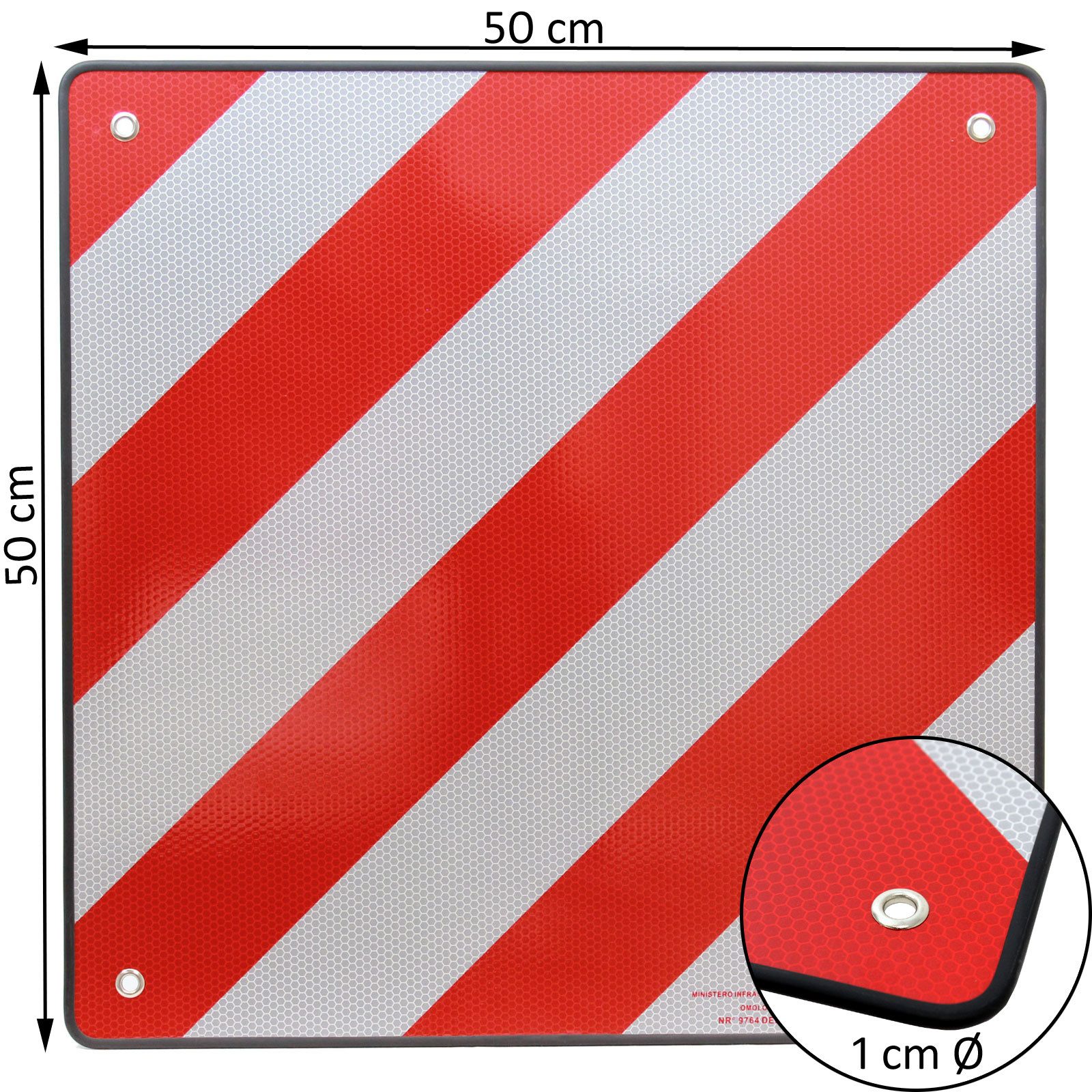 TRUTZHOLM Warnschild Warntafel Italien Spanien 50 x 50 cm rot weiß reflektierend Caravan, (Artikel, 1 St), 2 in 1 Warntafel – Bild 3 von 5