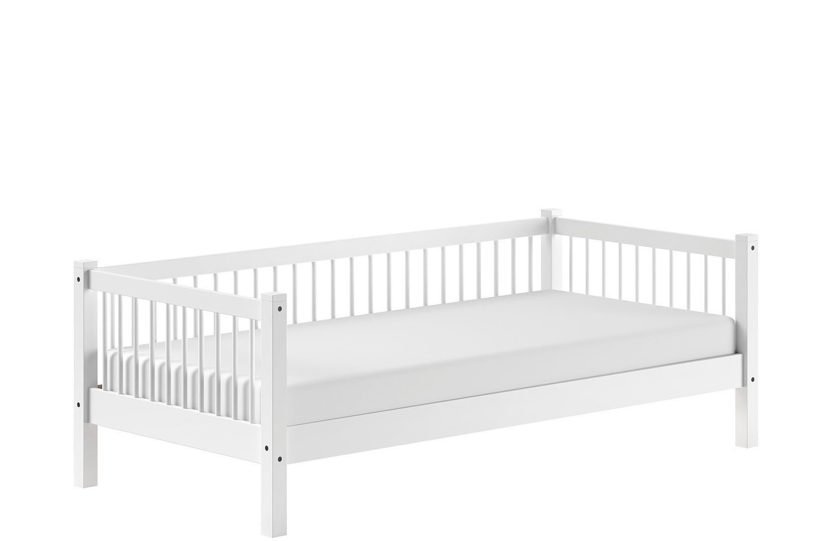 Vipack Einzelbett (Made in Europe), mit LF 90x200 cm, wahlweise mit o. ohne Bettschublade, Buche weiß