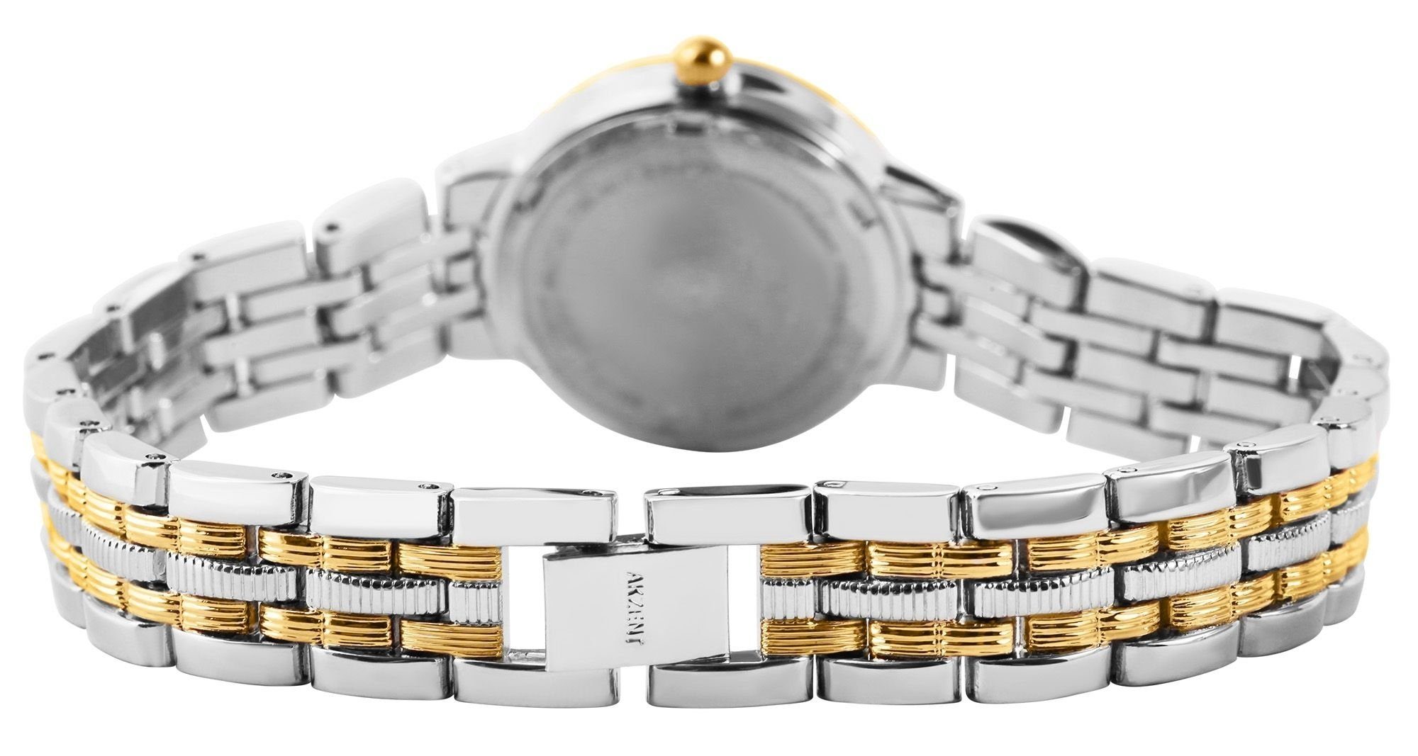 AKZENT Quarzuhr Bigum silberfarbig1 Armbanduhr mit Damen Metall aus Gliederband