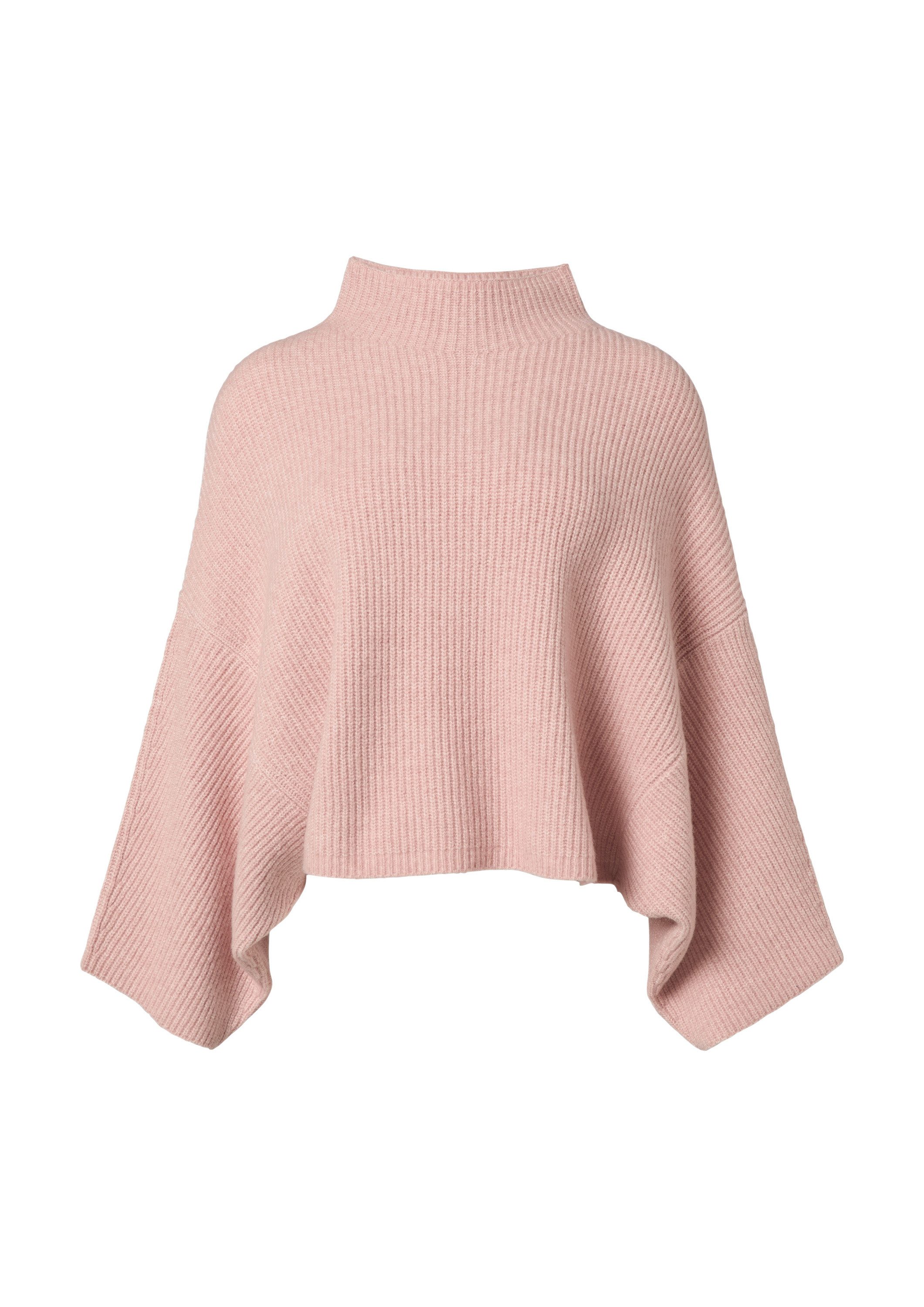 comma Poncho Indoor-Poncho Strick-Poncho mit Stehkragen
