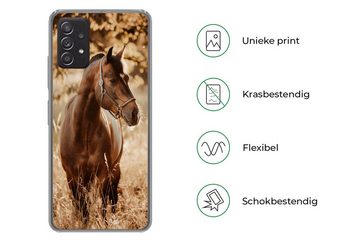 MuchoWow Handyhülle Pferd - Sonne - Porträt - Natur - Braun, Phone Case, Handyhülle Samsung Galaxy A53, Silikon, Schutzhülle