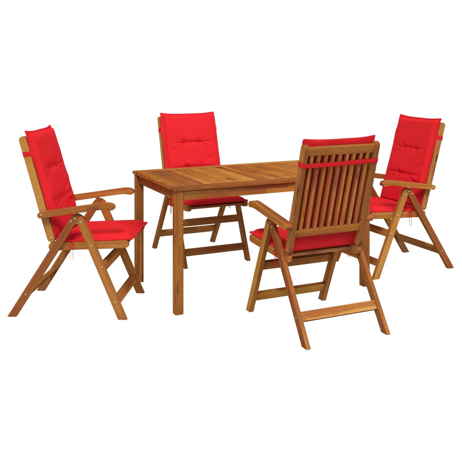 vidaXL Gartenlounge-Set 5-Piece Garden Dining Set Natur Massivholz