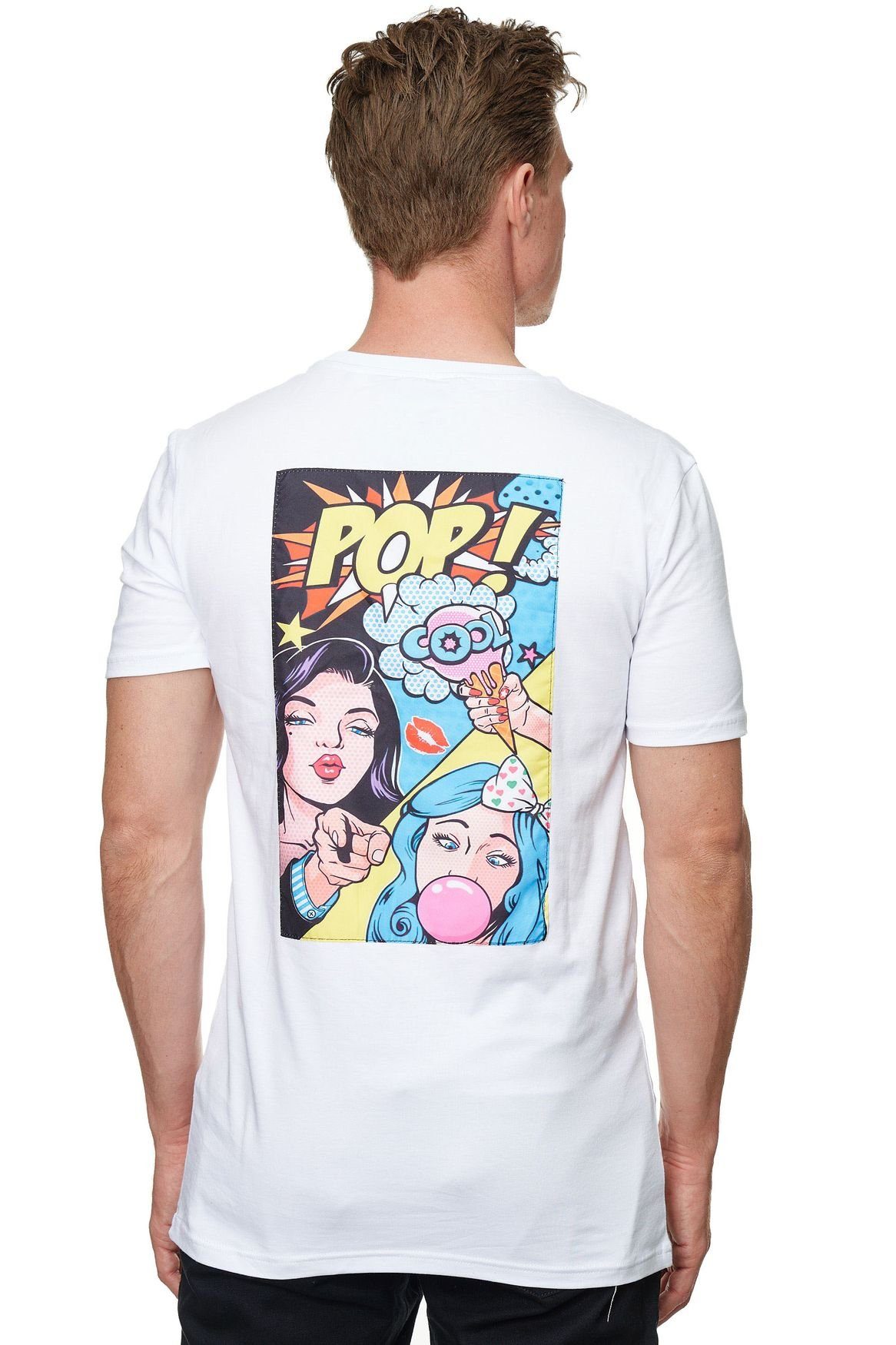 Uniplay T-Shirt Rundhals T-Shirt Modern Fan Pop Comic Shirt 3493 in Art Meme (1-tlg) Weiß