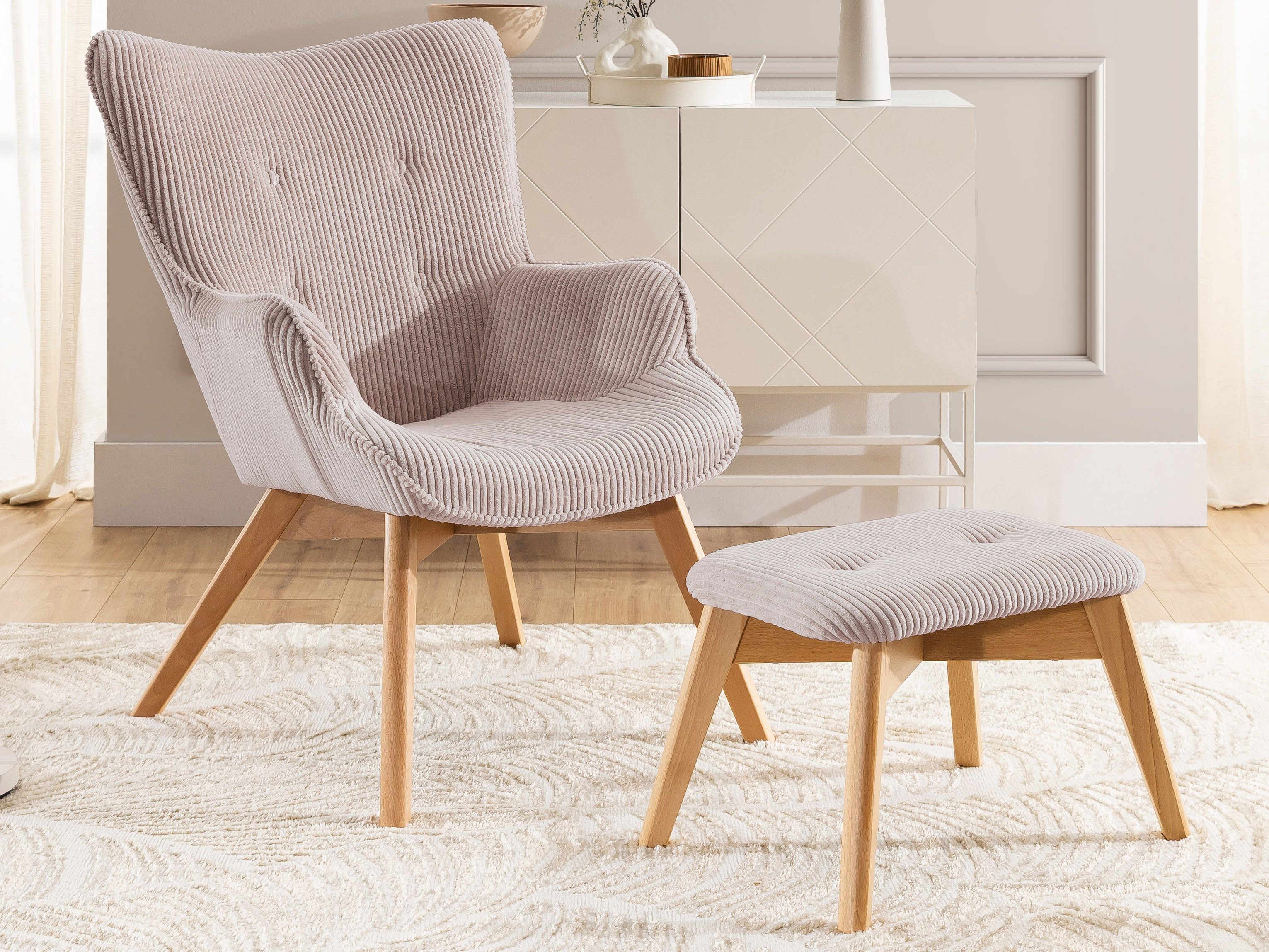 Rosa Sessel mit Hocker online kaufen | OTTO