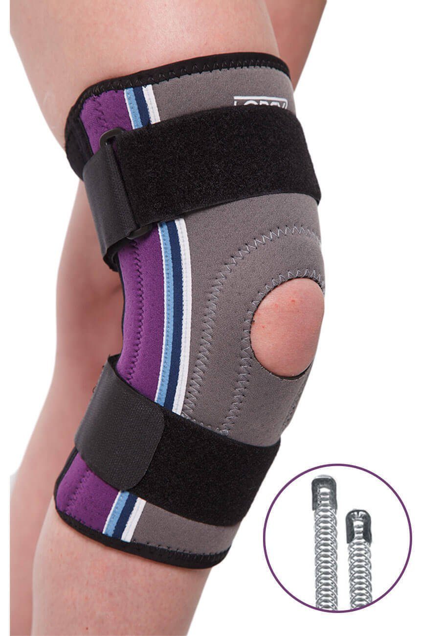 Lorey Medtec Kniebandage Neopren-Kniestütze mit Stahlfedern & Patellaaussparung, Unisex