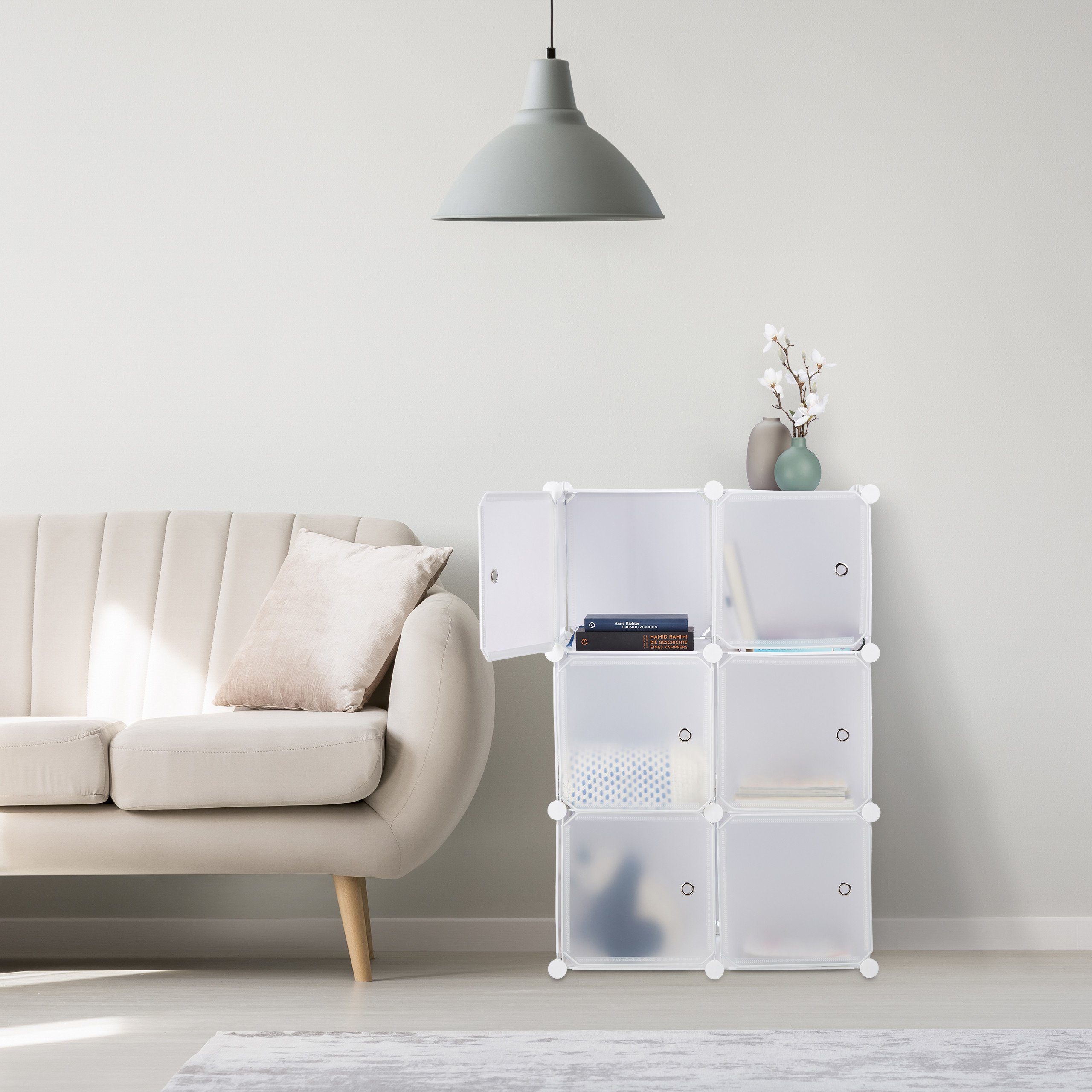 relaxdays Steckregal Regalsystem mit 6 Türen, günstig online kaufen