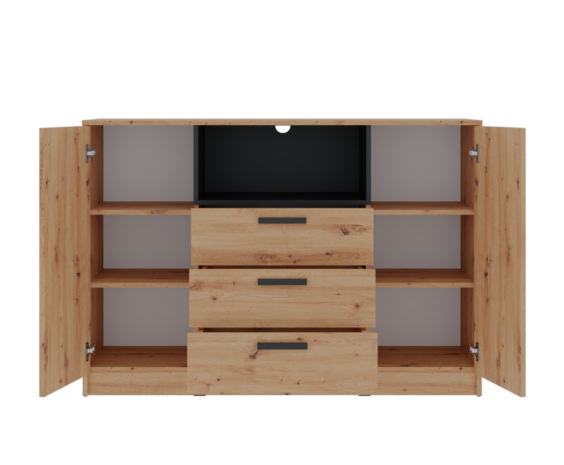 Marmex Möbel Schrank-Set Grant Set 38 A Schlafzimmer Set Jugendzimmer Garderobe, (3-St., Soft-Close-Scharniere, Vollauszug der Schubladen), Kabeldurchführung