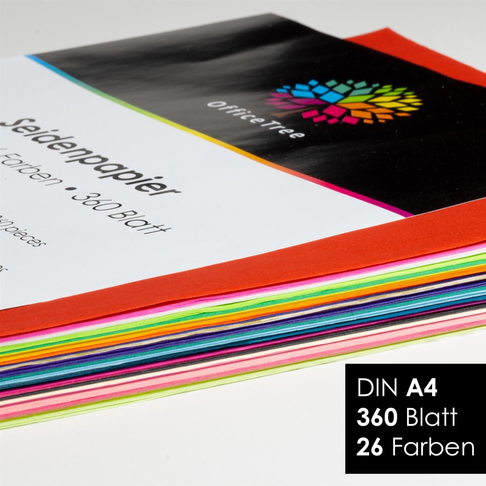 OfficeTree Seidenpapier OfficeTree Seidenpapier 360 Blatt A4 - 26 Farben - 16 g/qm (wp) – Bild 2 von 5