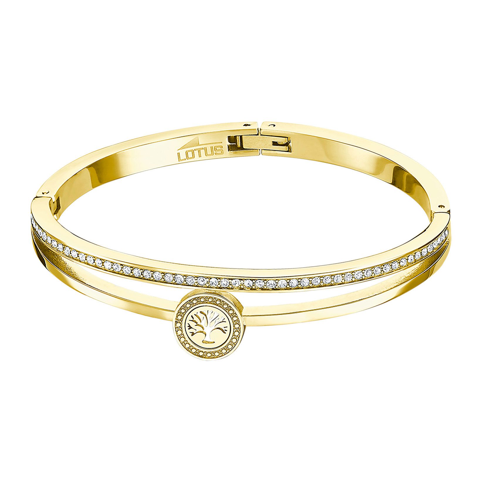 Lotus Style Armreif LS2121-2/3 Damen – Lebensbaum mit Zirkonia – Edelstahl vergoldet