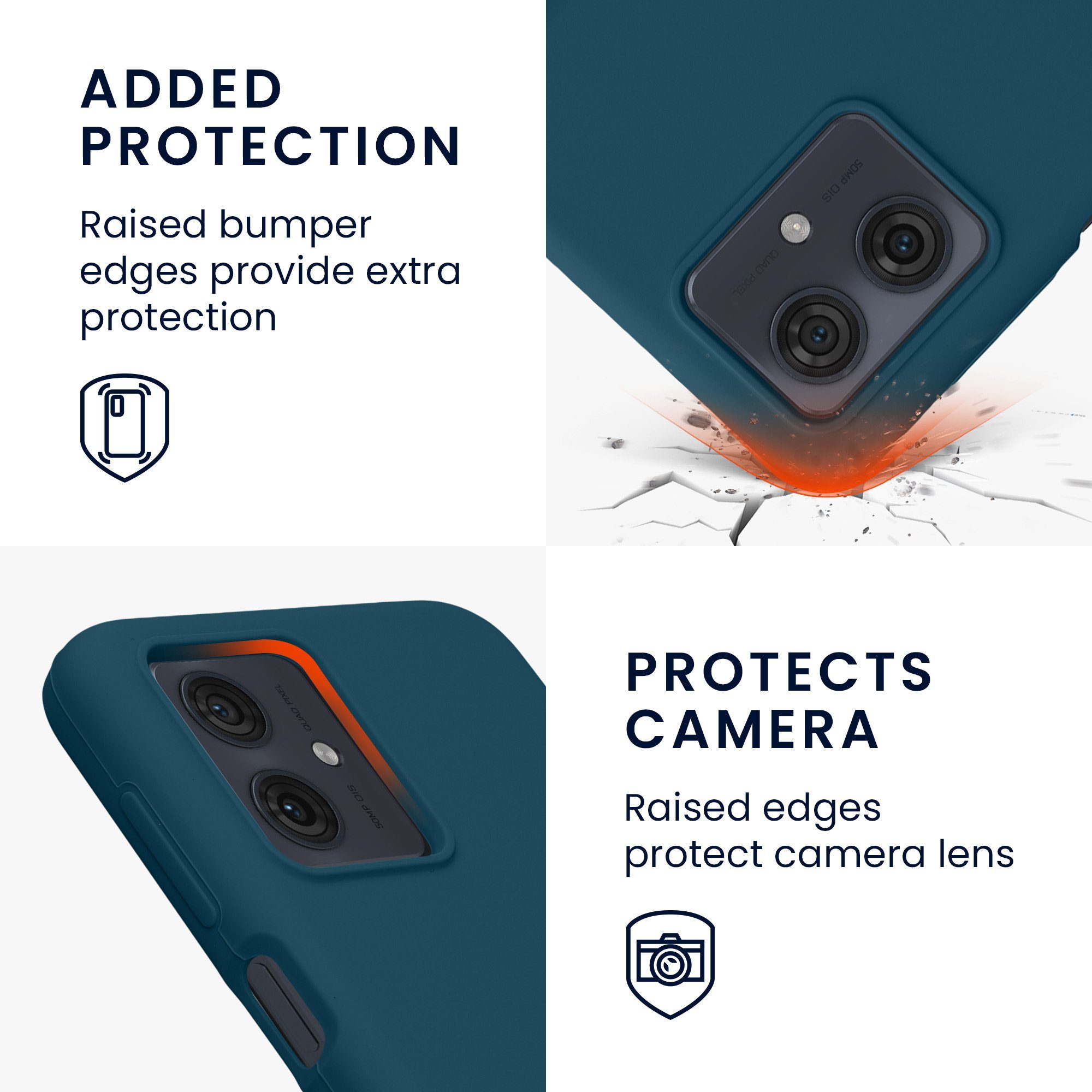 kwmobile Handyhülle Handyhülle für Motorola Moto G54 5G Hülle, Weiches Handy Silikon Case - Schutzhülle Cover