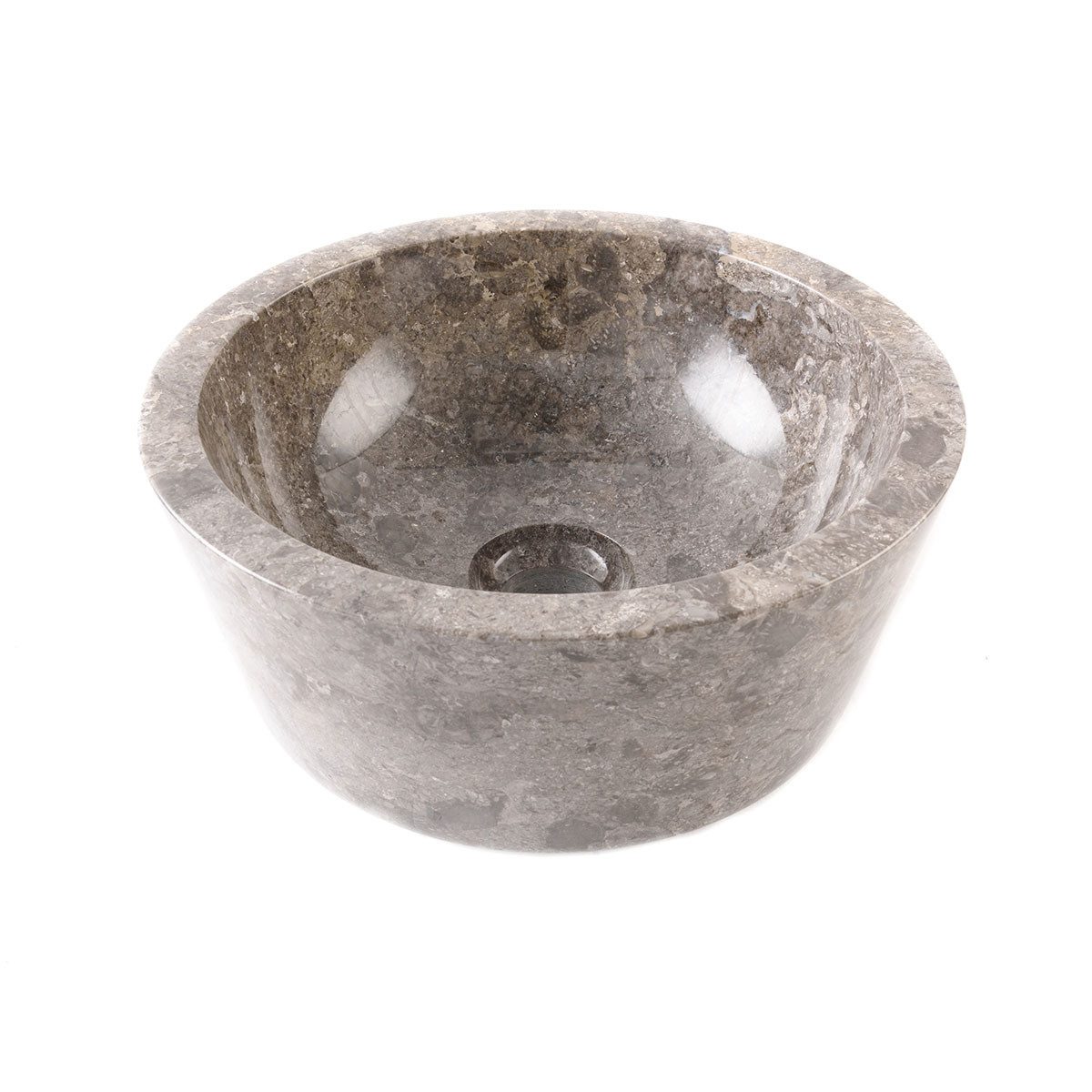 wohnfreuden Aufsatzwaschbecken Marmor - Waschbecken MINIJAYA 30 cm grau (Kein Set), 50_585